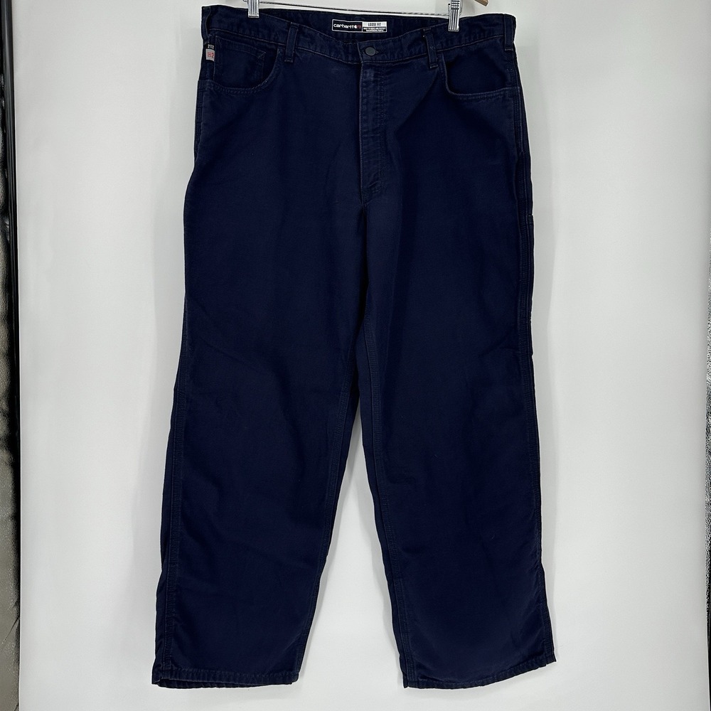Carhartt FR Pants Mens 40x29 NavyFlame Resistant Workwear CAT 2NFPA 2112 Durable